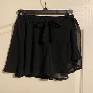 High waisted black shorts